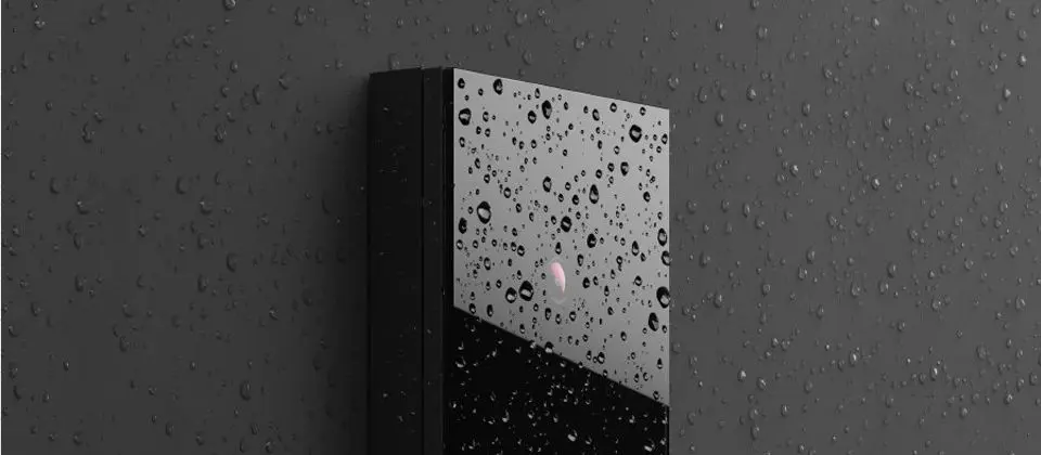 Gira System 106 porttelefon, kameradel med regndråper