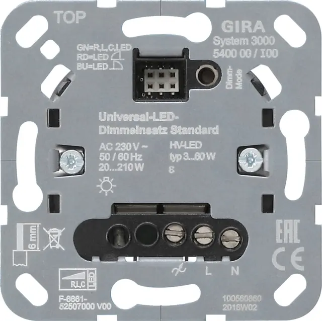 S3000 LED dimmer universal trykk standard
